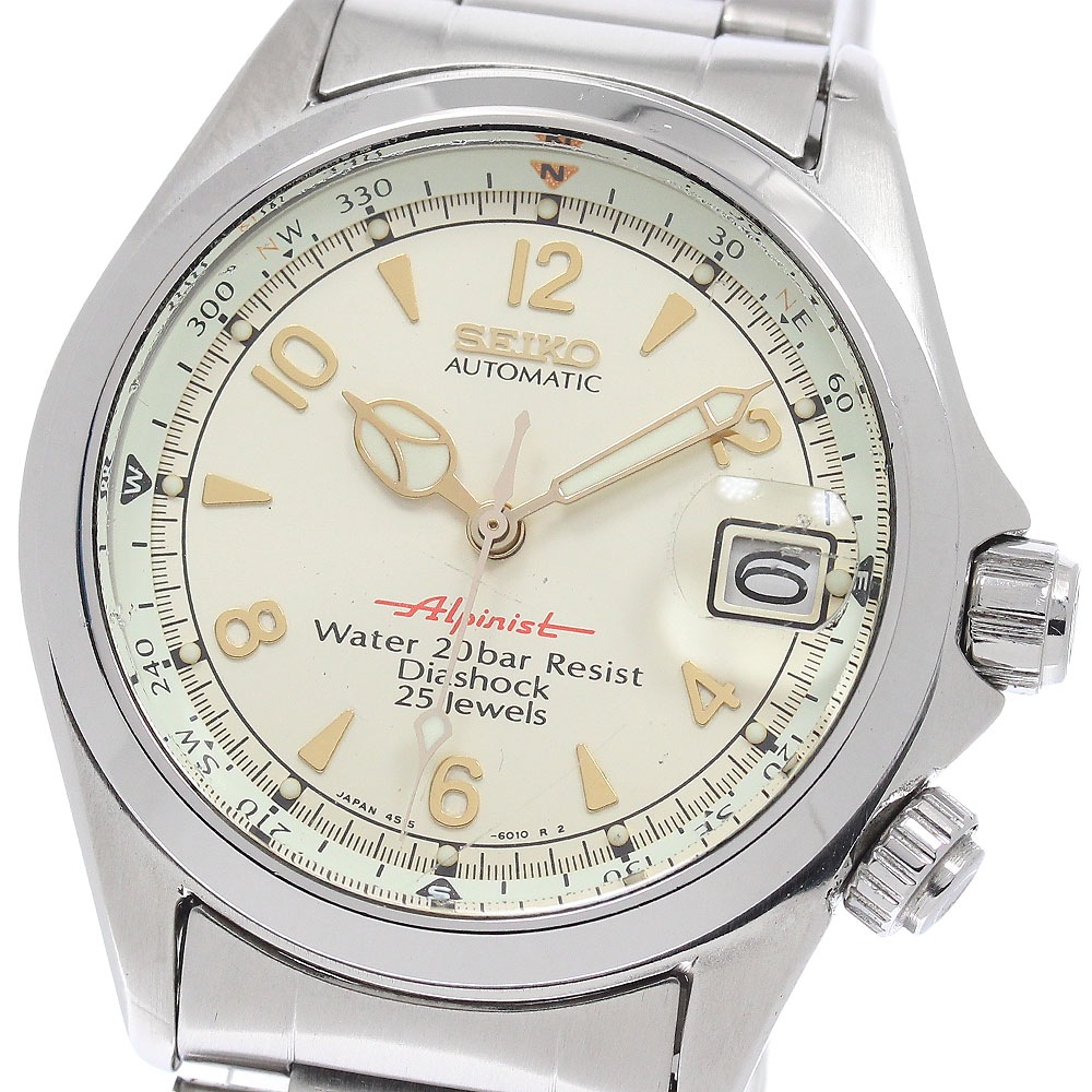セイコー SEIKO 4S15-6000/SCVF007 アルピニスト デイト 自動巻き メンズ 保証書付き_943571【中古】