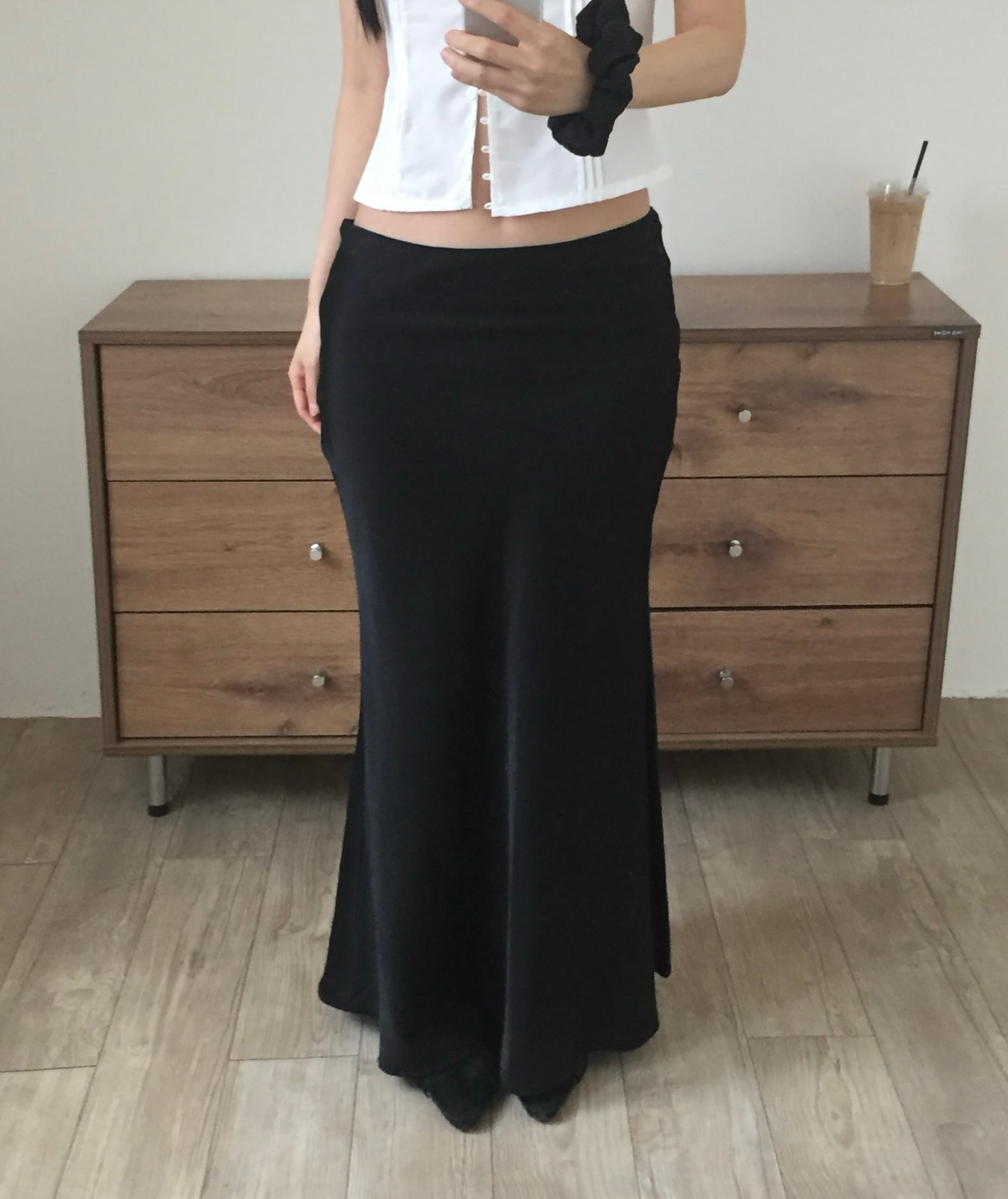 ハーツ ロウ シルク マーメイド マキシ スカート