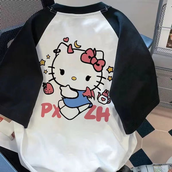 韓国 ハローキティ Tシャツ FARVEN ホワイト COMFORT x ハローキティ T－Shirt | Comfort