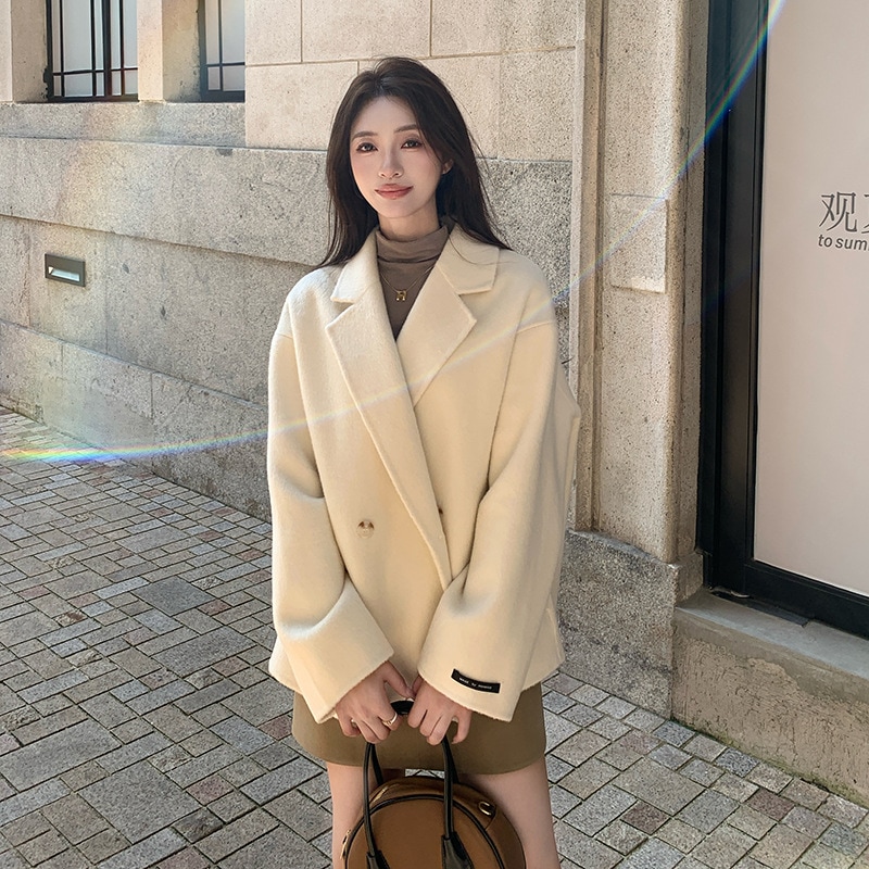 スモール両面カシミヤコートブレザー