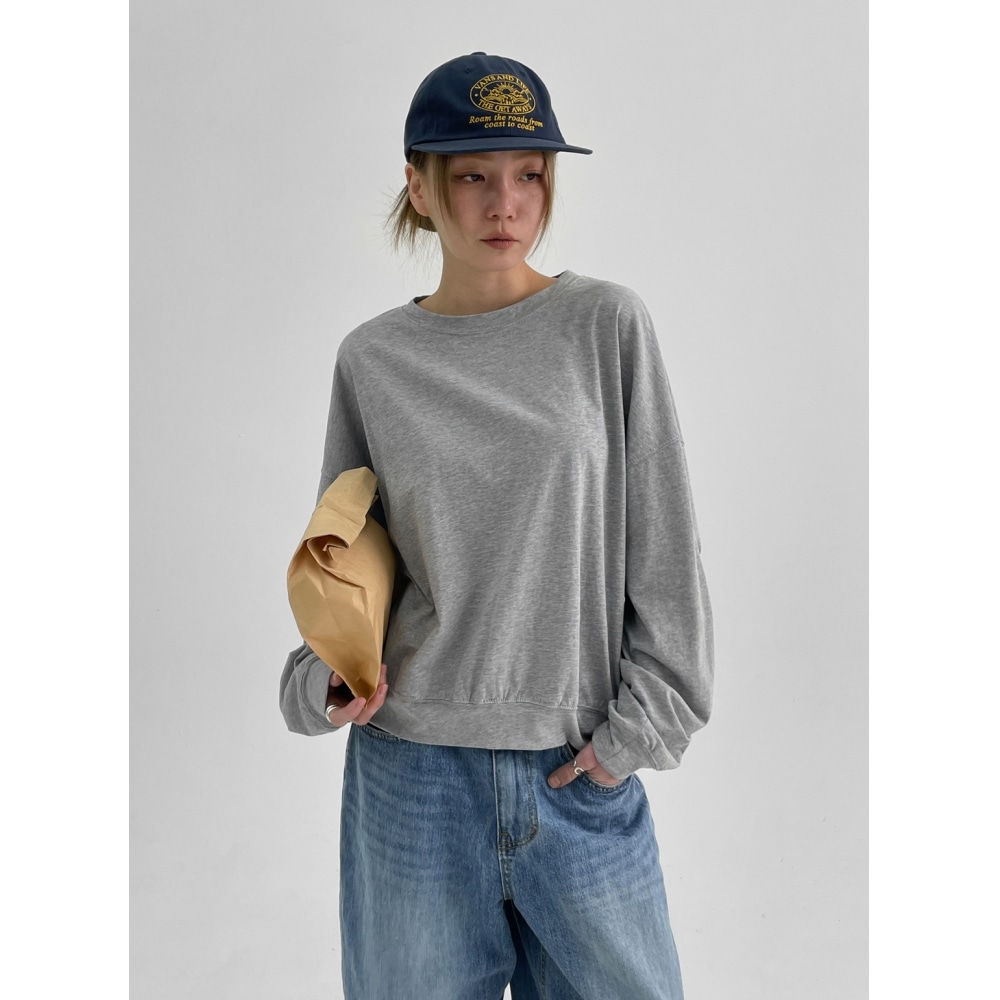 ブラックアップ [春新品] ピンオンベーシックスウェットシャツ長袖Tシャツ