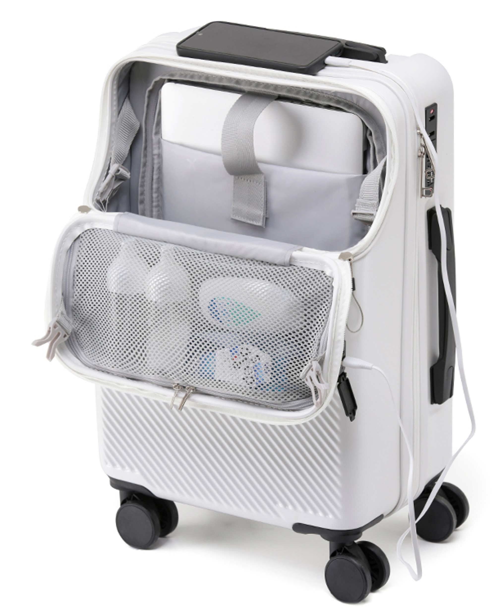 スーツケース キャリーケース 24インチ フロントオープン USBポート ダイヤルロック sg016 MHC 軽量