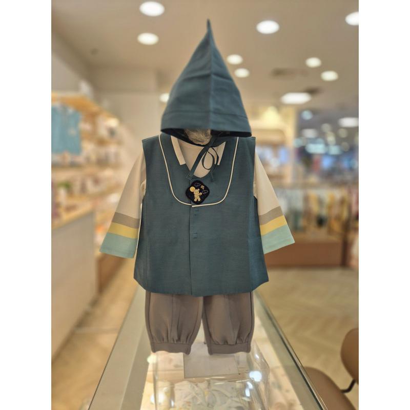 男児韓服3点セット(帽子)01S023002