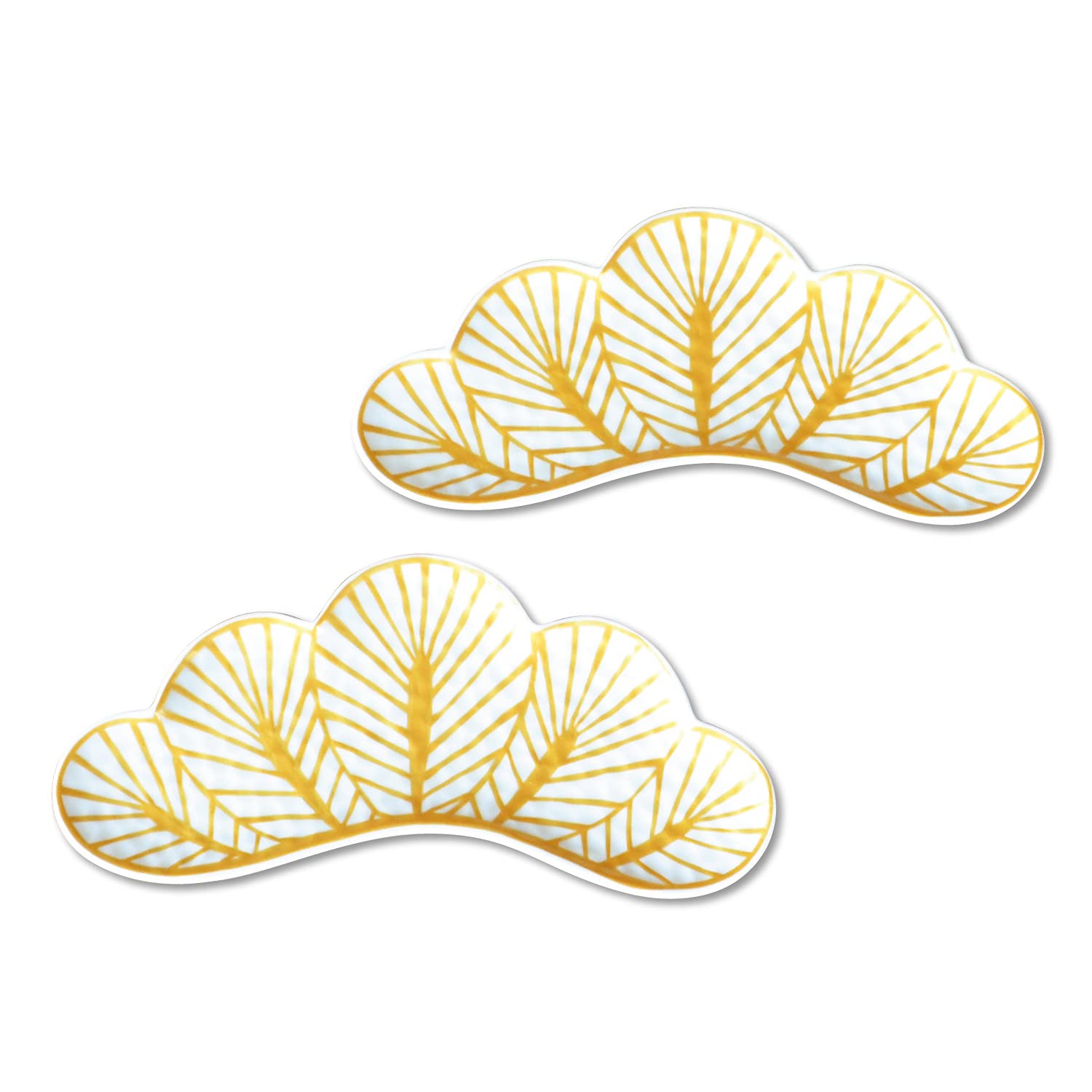 正月 食器 前菜皿 和食盛り皿 25cm 和食器 縁起物 松葉 有田焼 幸松葉 白 ２枚セット ペア