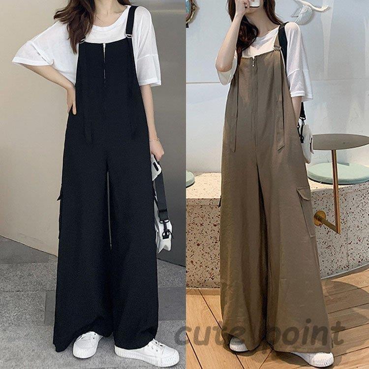 【急速出荷】オールインワン サロペット オーバーサイズサロペット サロペットパンツ レディース オーバーオール カジュアル おしゃれ ゆったり 春 夏 コーデ 無地