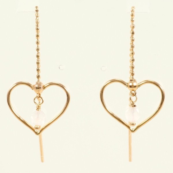 4℃ K10PG ピアス ローズクォーツ 総重量約0.8g ジュエリー 中古