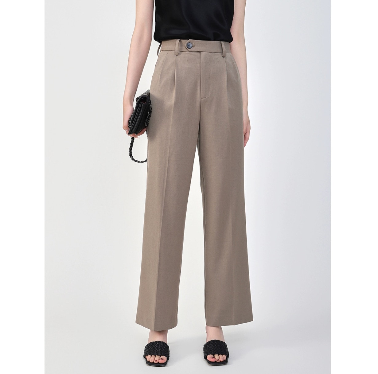 ホワイトカラーの雰囲気ホワイトスーツカジュアルパンツフォーマルハイウエストキャリア通勤ホワイトカラースリムストレート