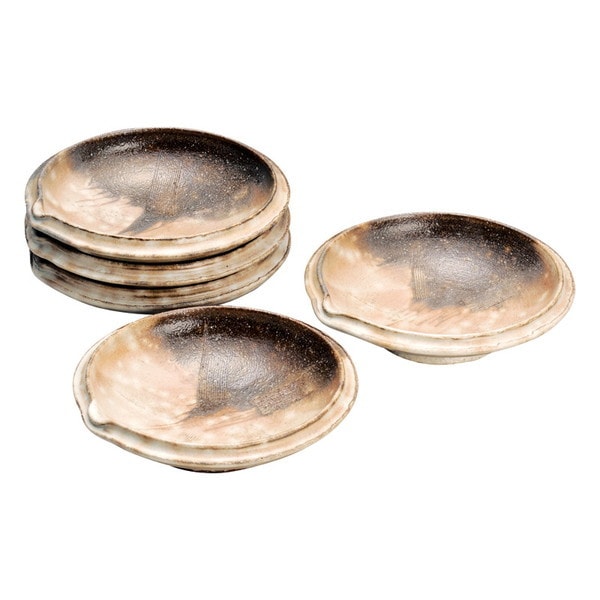 萩焼三戸逸雄作 御本手取皿5枚揃 逸雄-15