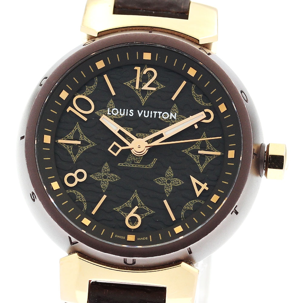 ルイ・ヴィトン LOUIS VUITTON QA137 タンブールスリム クォーツ レディース 箱・保証書付き_896004【中古】