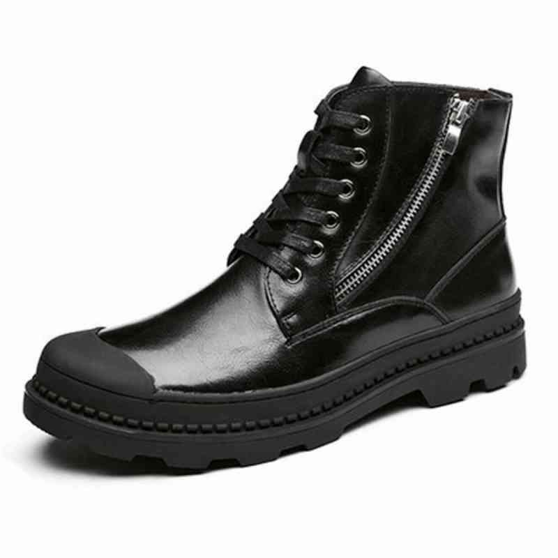 ブーツ メンズ ハイカット 洗える 革 ルーム 防寒 秋 ファスナー シューズ 春 サイドジップ 滑らない 完全 軽い ブランド レザー フロント 暖かい ブーツセット 冬 ジッパー スエード 防水