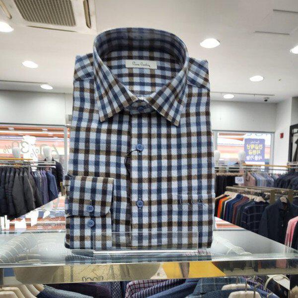 ヘリンボーン組織チェックノーマルフィットドレスシャツ_KG