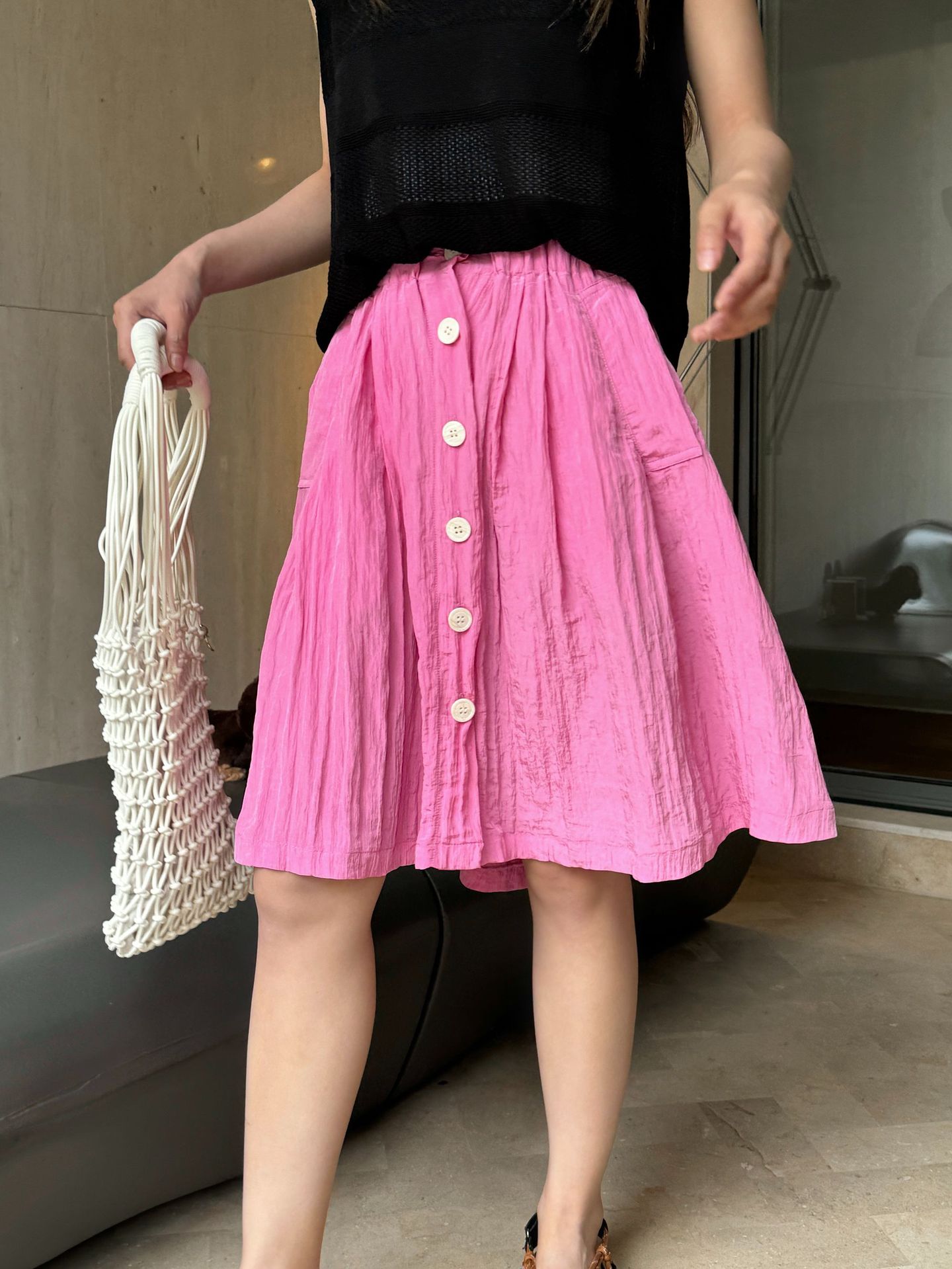 ルーヴル夏の新韓版ロマンチックな一列は腰の半身のスカートを緩めて軽やかに漂っています