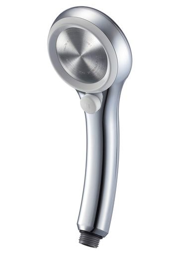 SANEI(サンエイ) シャワーヘッド レイニーメタリック 手元ストップ 節水率50% 極細水流 勢いアップ 白 PS313-81XA-C
