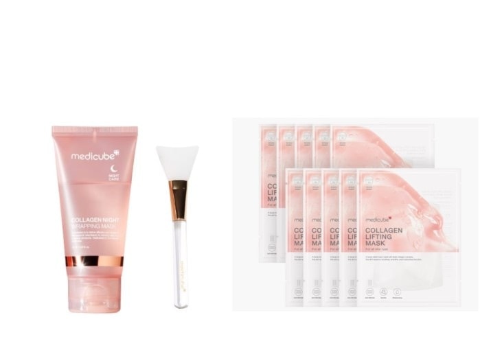 コラーゲンナイトラッピングマスク75ml + コラーゲンリフティングマスク 10枚/コラーゲンマスクパック/コラーゲンパック/リフティングマスク/肌の弾力