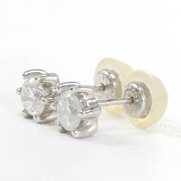 PT850 プラチナ ピアス ダイヤ 約0.21ct2 鑑定書 ジュエリー 中古