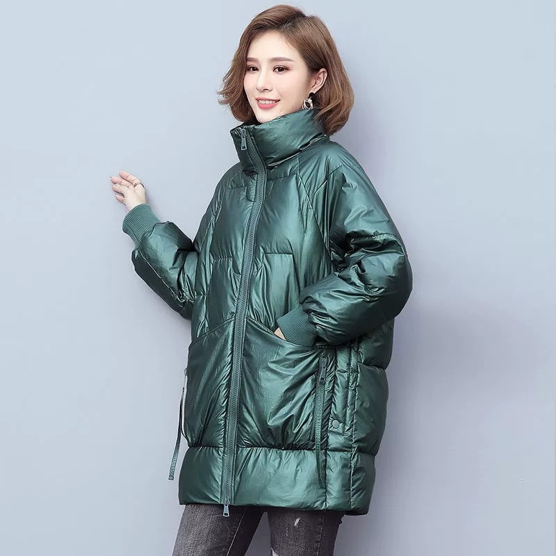 ダウン 綿入れ ジャケット 女性用 2025年 冬 新作 厚手 上着 ミドルロング おしゃれ 韓国風 スタンドカラー 上着 アウター 大きいサイズ 4,528円
