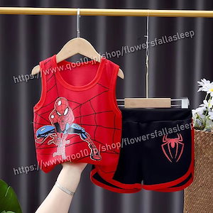 スパイダーマン夏 子供服 セットアップ キッズ 上下2点セット 半袖Tシャツ＋半ズボン プレゼント