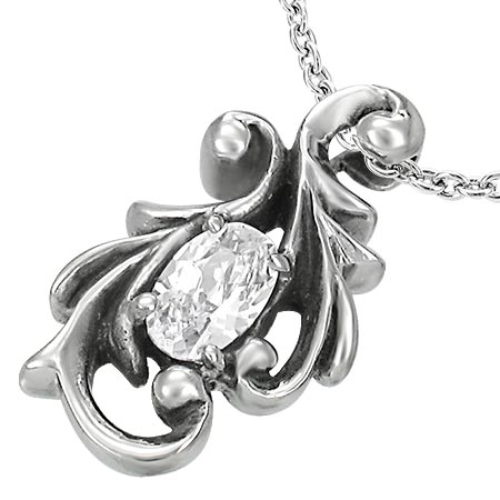 スネイルジュエルステンレスペンダントトップ クリスタル ネックレス 首飾り アクセサリー 男性 女性