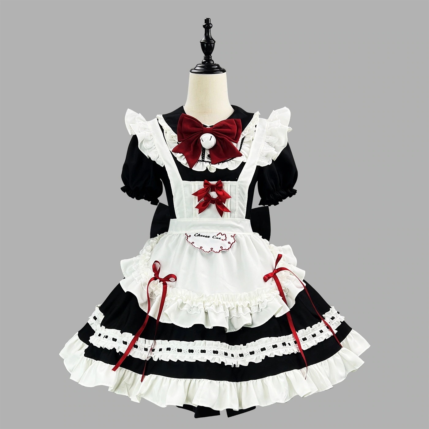 白黒 メイド人 女中服 カフェ 二次元アイドル衣装 ロリータ