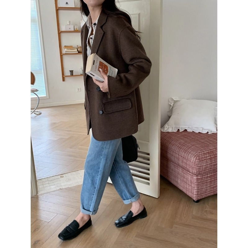 風ウール両面ツイードスーツ1995初秋