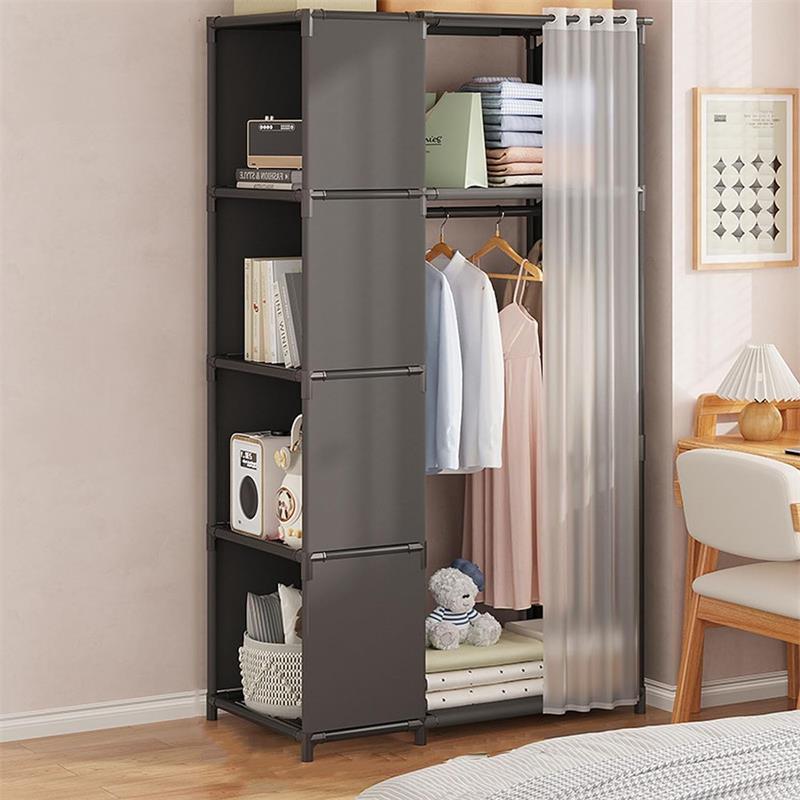 本日のプロモーションワードローブ カバー付き大容量 クローゼット 収納洋服ダンス ハンガーラック 衣類収納ラック 布製 カバー付き ーゼット ハンガーラック ワードローブ ハンガーラック ラック 省ス