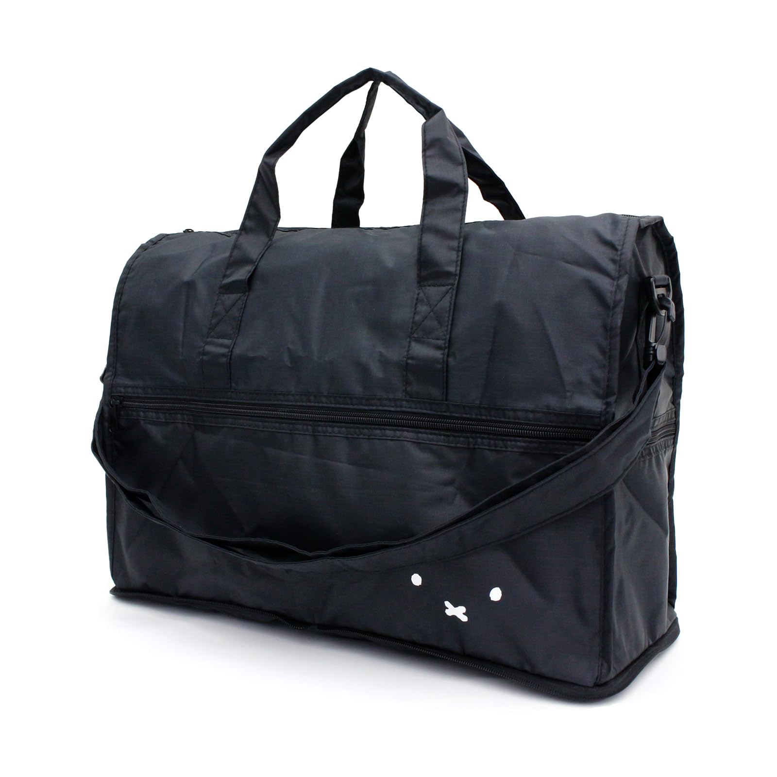 [トラベルコレクション]折りたたみボストンバッグ(中型) キャリーオン可能 TRC0402 B98 フェイスブラック