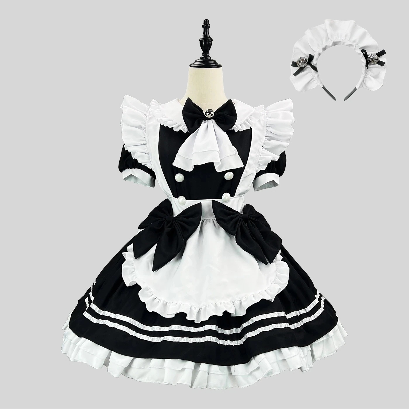 【2025新作】2025新作日韓メイド服白黒小悪魔lolitaソフト妹制服小料理娘cos服装