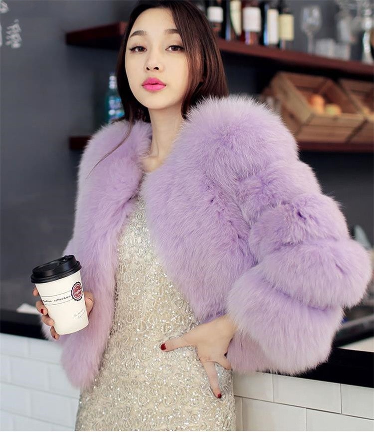 秋冬物 2021 新品 スリムフィット 長袖 コート イミテーションフォックス フェイクファー