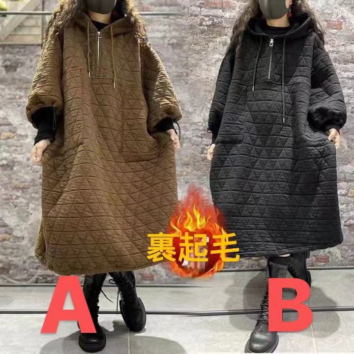 【期間特典】厚手ワンピース レディース 秋冬 中綿 キルティングワンピース フード付き ゆったりミモレ丈 ワンピ レディース 暖かい あったか 防寒 冷え性対策 あったかワンピ ルームウェア ロング