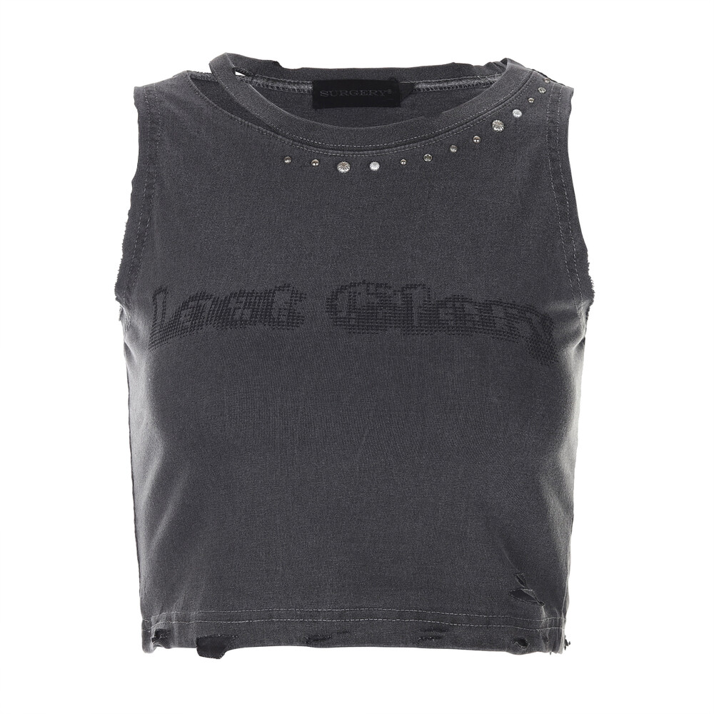 【SURGERY】 SURGERY DESTROYED LOST GLORY SLEEVELESS : CHARCOAL