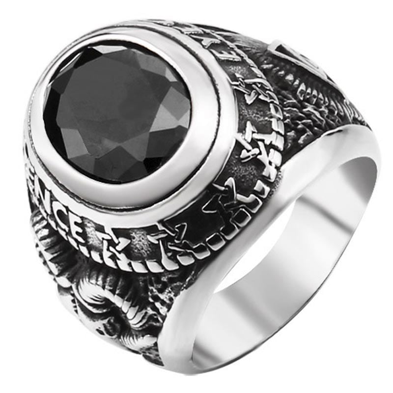 デーモンチャンピオン ステンレスリング ブラック（VRR200）31号 悪魔 羊 黒色 指輪 印台型 5,225円