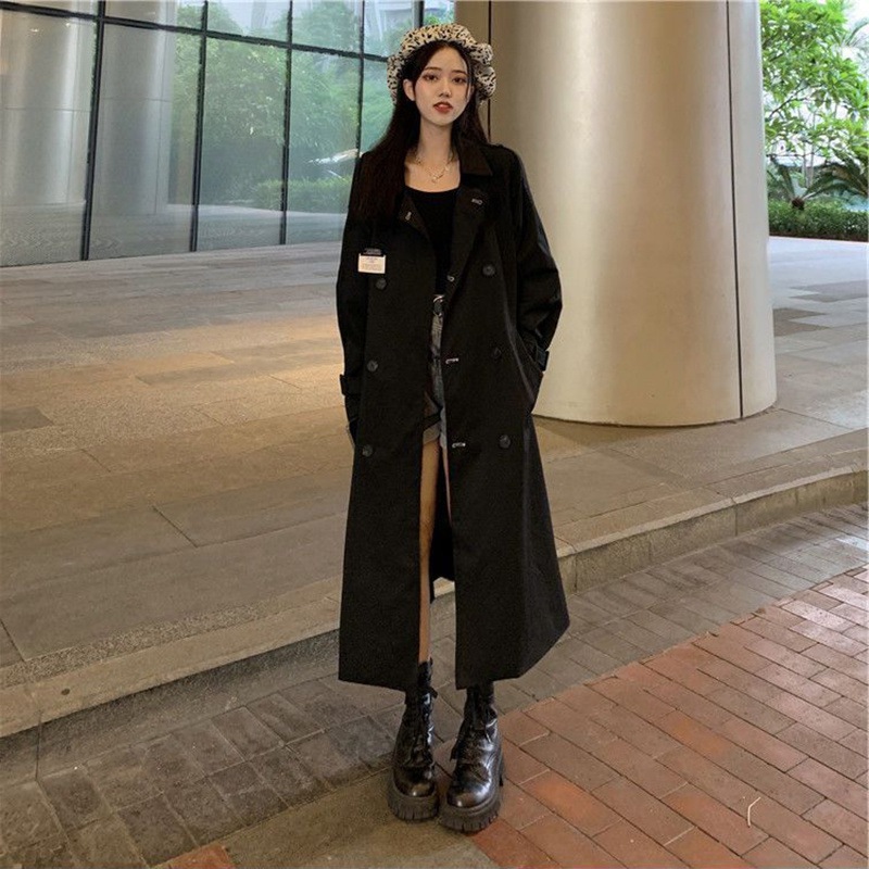 2025今年人気のミドル丈ヘップバーン英国ウインドブレーカーコート女性春秋ネットセレブ小学生コート