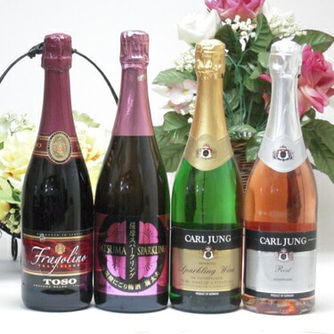 第2弾 スパークリングワインホームパーティーセット！甘口スパークリングワイン2本セット（いちご梅）