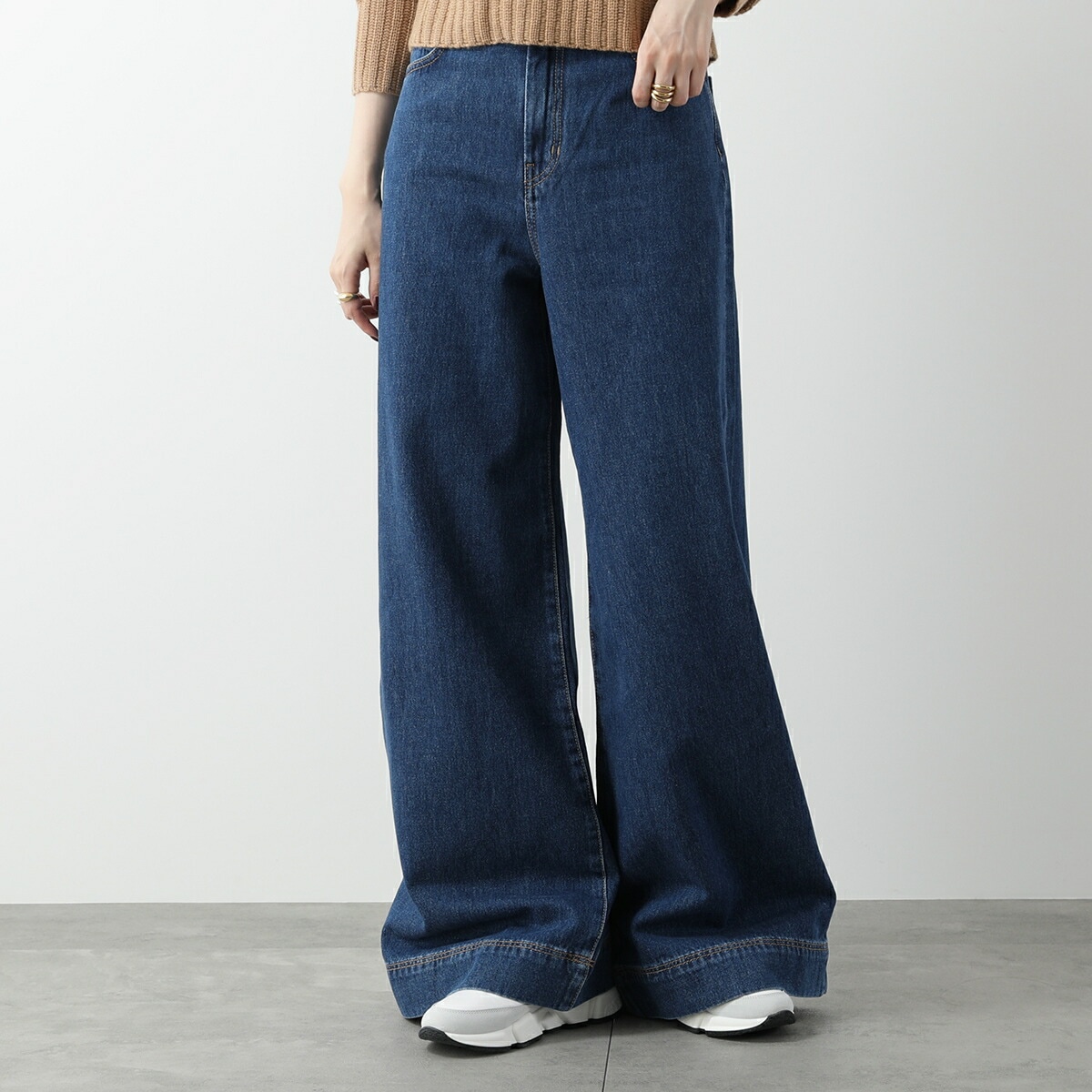 WEEKEND MAX MARA ウィークエンド マックスマーラ ジーンズ VEGA ヴェガ レディース デニムパンツ フレア ワイド コットン 007