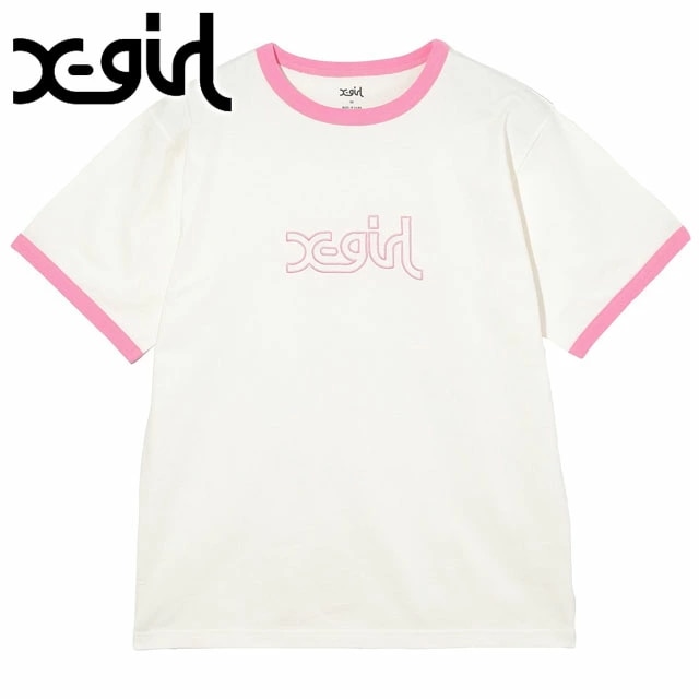 メール便 アウトライン ミルズロゴ ショートスリーブ リンガーTシャツ [105243011003] レディース トップス 半袖 30周年記念 WHITE 5,203円