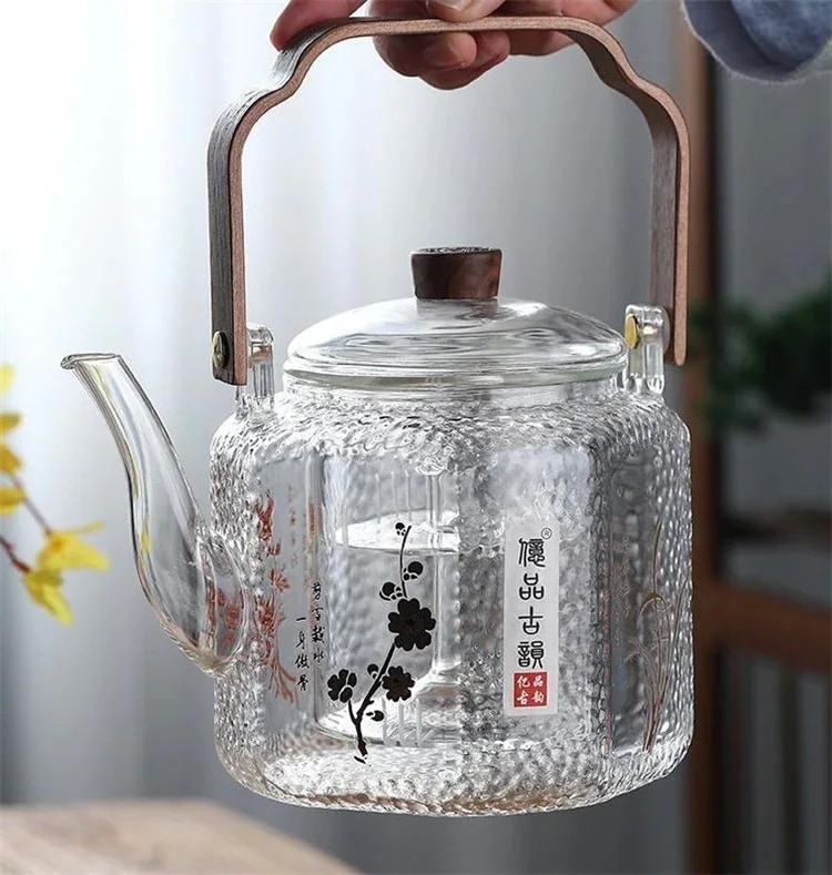 電気ストーブでお茶を煮る 【メガ割 蒸す一体 胡桃 高温に耐える やかん ガラスの急須 】早い者勝ち 厚くする 急須 の風 ろ過するやかん