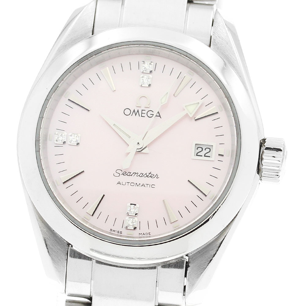 オメガ OMEGA 2573.71 シーマスター アクアテラ 6Pダイヤ 自動巻き レディース 保証書付き_877003【中古】