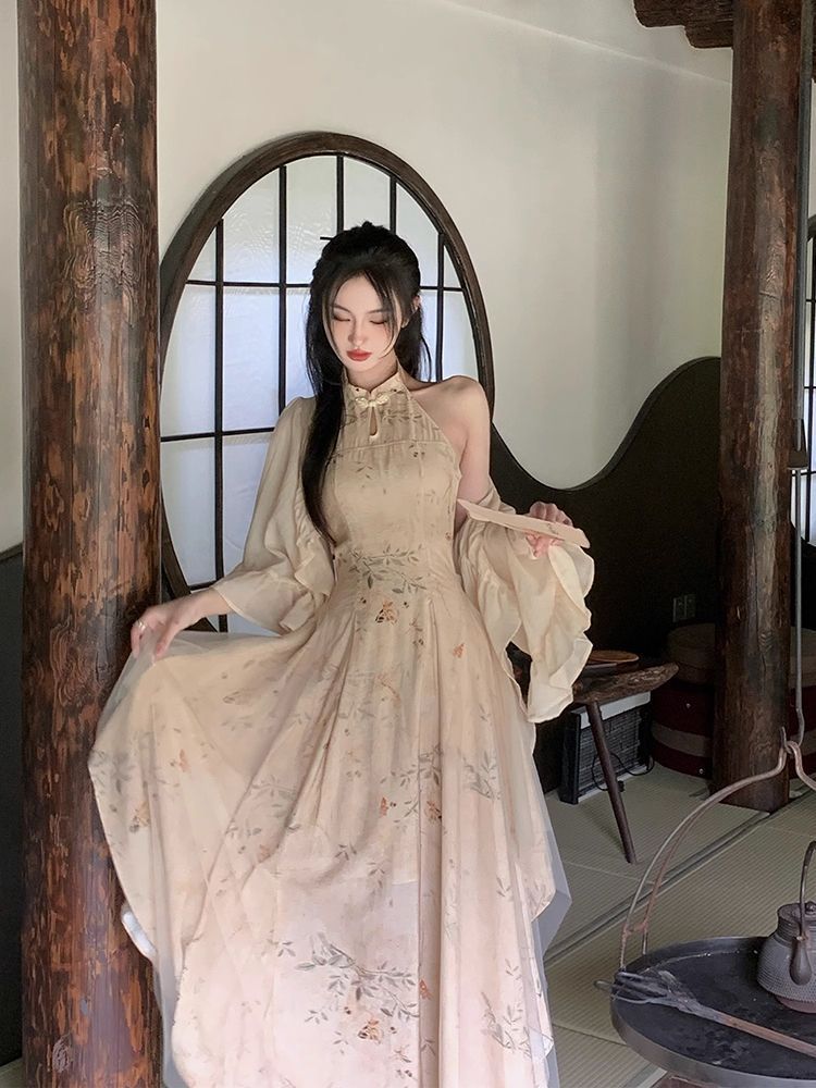 サマー 新しい チャイナ風 レディース 快適です エレガント 改良 チャイナドレス セレブ やさしい ハイエンド 仙女 ドレス