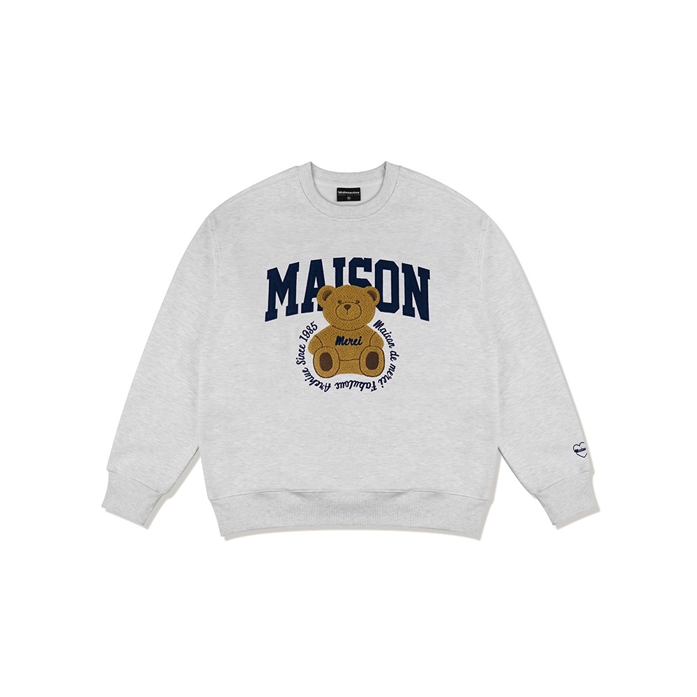 ファビュラスアーカイブ女性用クロップベアフレンズブックルスウェットシャツアッシュグレー (FCC3TS449W)