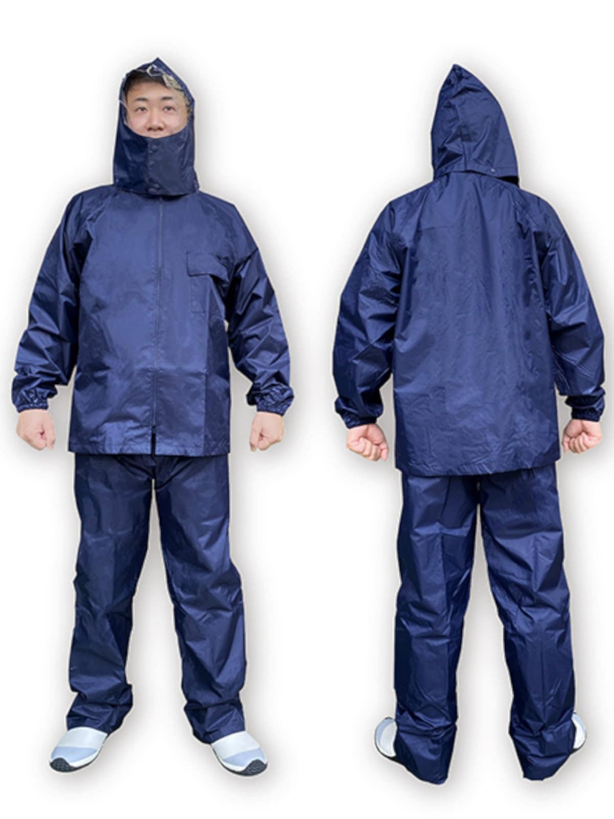 福徳産業 カッパ 上下セット 8L ネイビー メンズ レディース 男女共用 防水 レインウェア RAIN SOLDIER