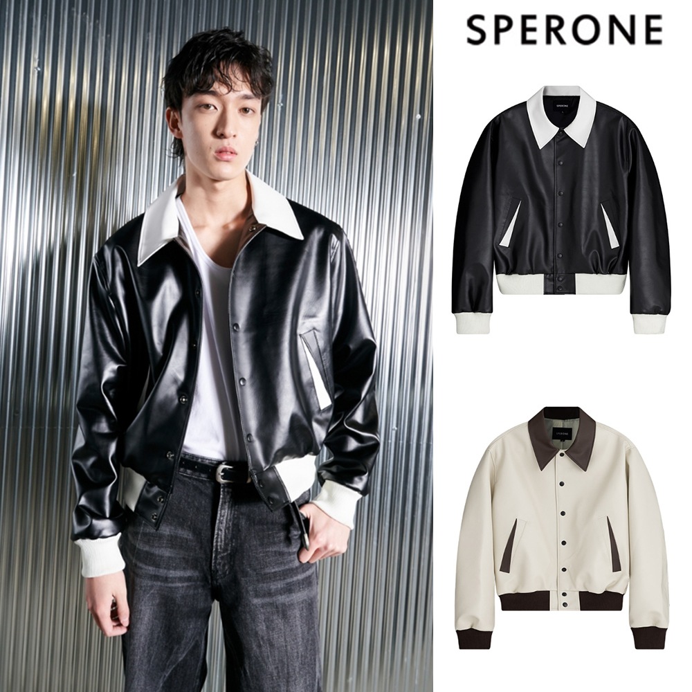 [SPERONE] Big Collar Varsity Jacket