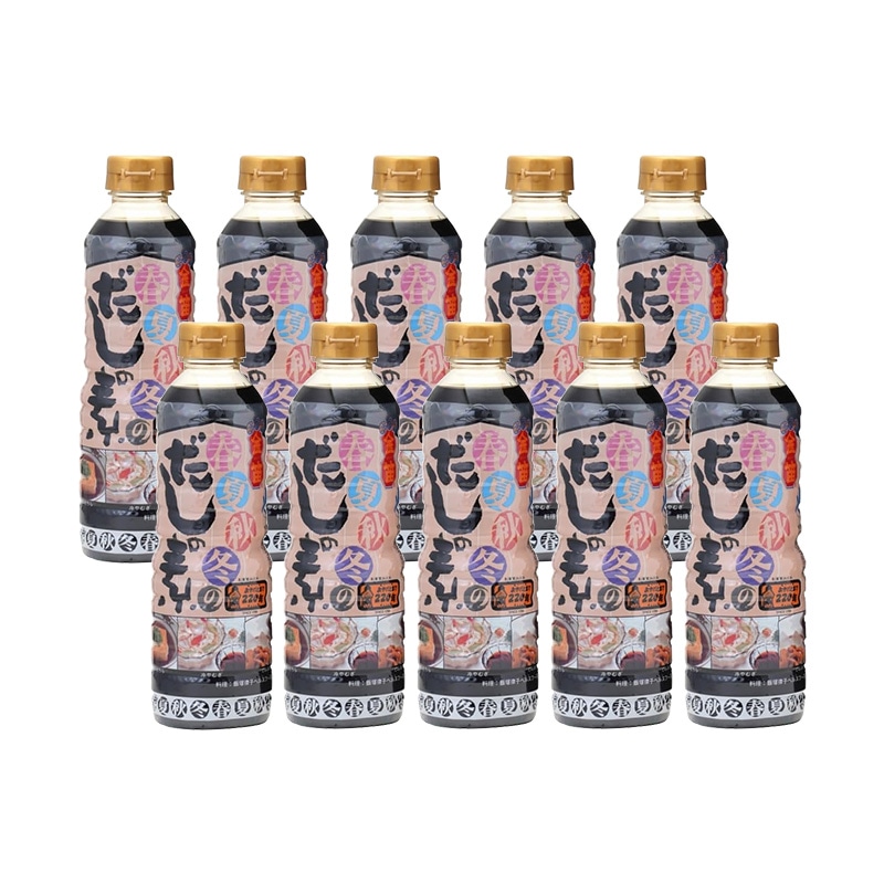 金笛 春夏秋冬のだしの素 500ml 10本セット 創健社 金笛醤油 だしの素 めんつゆ うどん そうめん 国産 調味料 料理 味付け