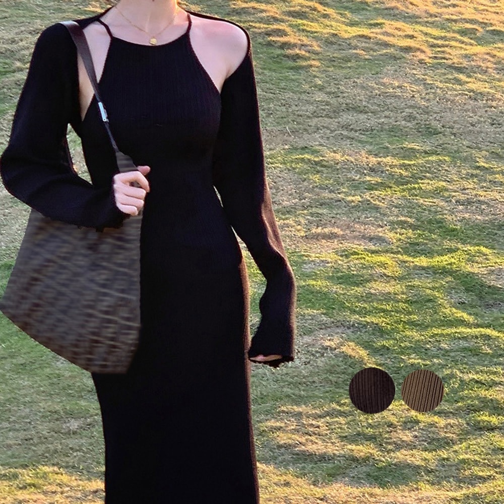 国内即納 ホルターネック ニットワンピース セット 1ZHJF-020 6,300円