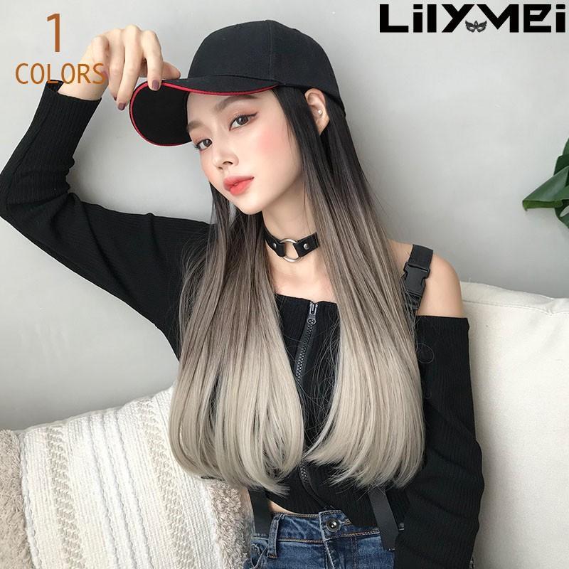 秒速イメチェン 帽子付き ウィッグ 新作 帽子　ウィッグ　エクステ グラデーション