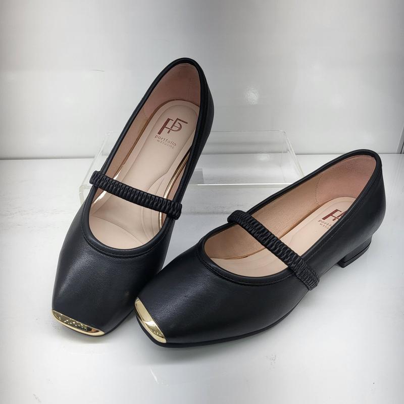 女性スクエアトゥメリージェーンパンプス PFESHQ778BK