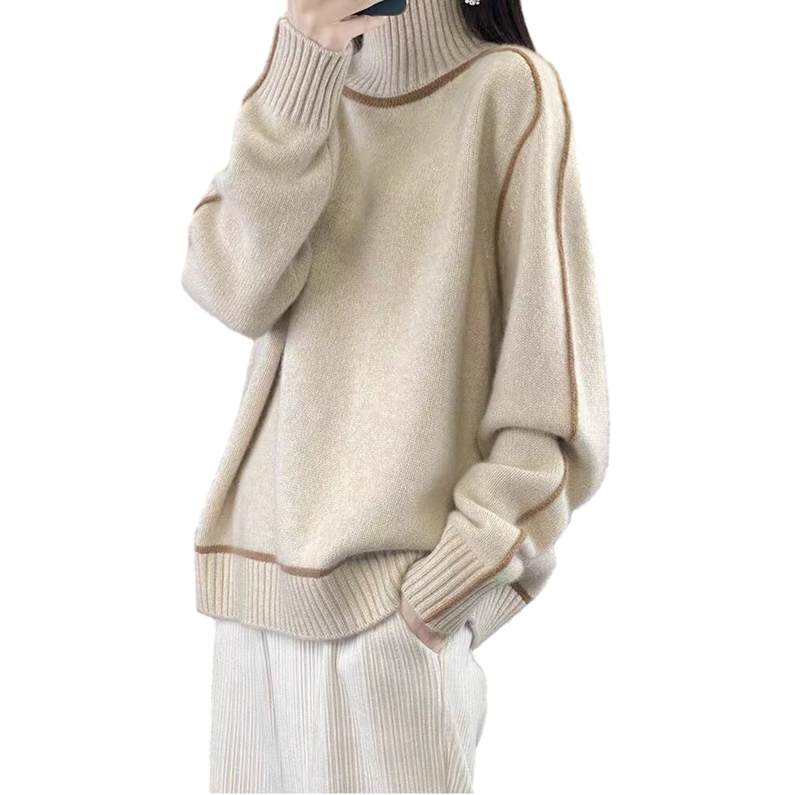 ニット セーター レディース トップス タートルネック長袖 厚手 暖かい カジュアル 大人 シンプル 柔らかい 着痩せ 普段着 通勤 秋 冬