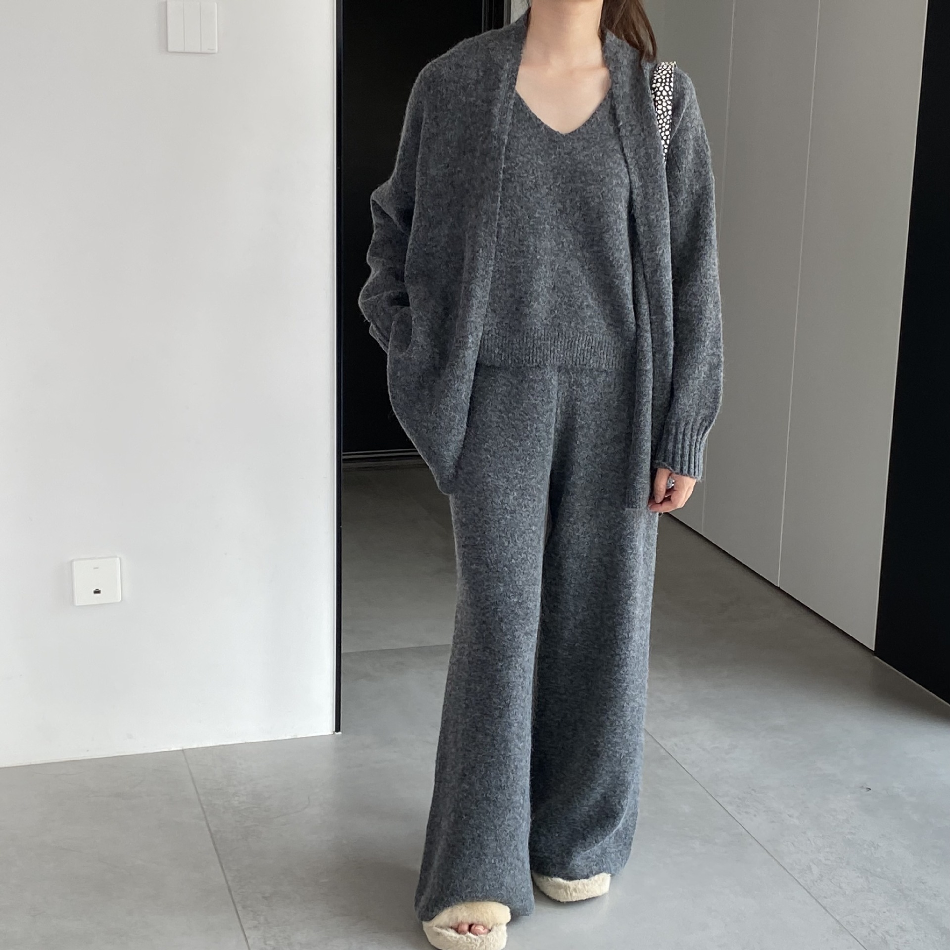 ふわふわゆったり3点セットサスペンダーショールホームウェア2点セット 4,529円