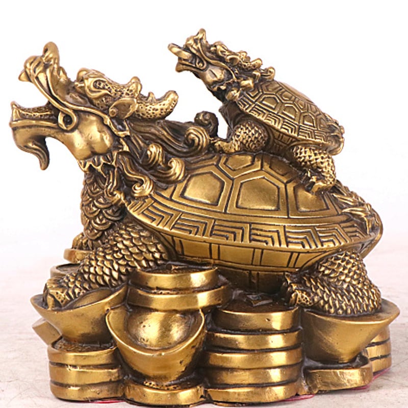 龍亀 置物 龍の置物 ドラゴンタートル 風水 置き 置物 銅 ブロンズ ゴールド 亀 カメ 場所 開運 グッズ 竜 アイテム 金運 アップ インテリア パワースポット
