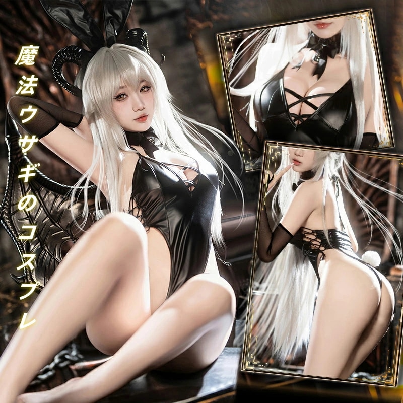 【予約】SENMHS 魔法バニーガール コスプレ 開き穴 セクシー衣装 うさぎ コスチューム レディース ランジェリーセット ハロウィン 仮装 パーティー 撮影用 セクシーコスプレ