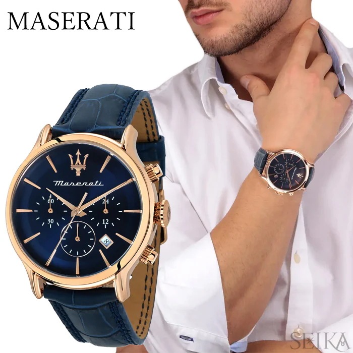 マセラティ MASERATI 時計 (5)R8871618013 エポカ EPOCA ブルー レザー ギフト ブランドウォッチ 22,350円
